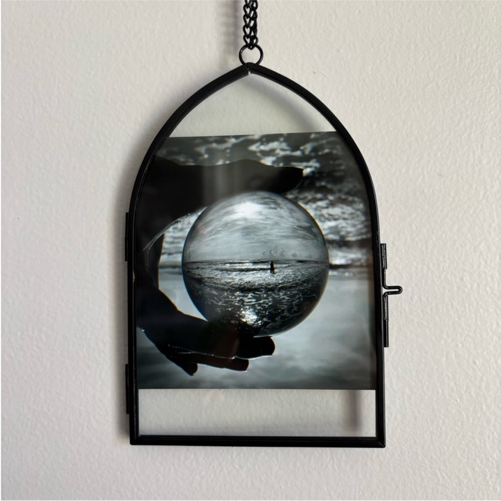 “Silhouette in the Shore” 4”x 4” Floating Frame Original Print by deSmit Design